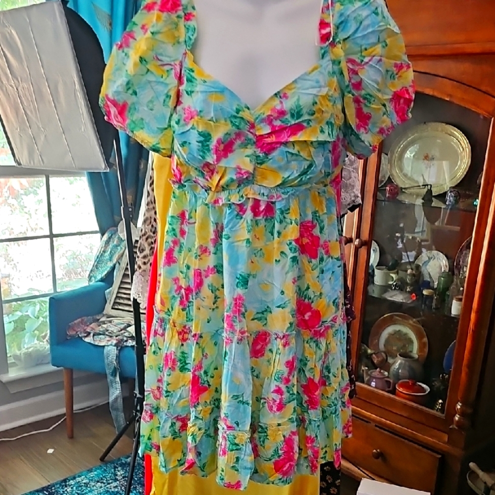 UMGEE FLOWER Puff Sleeve Sundress